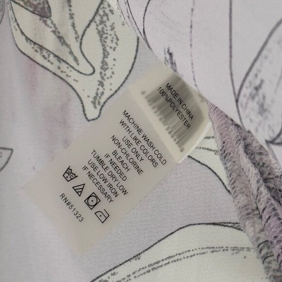 Vince Camuto Floral Print Lilac tunic cover up semi sheer size medium new $99 - Picture 4 of 11